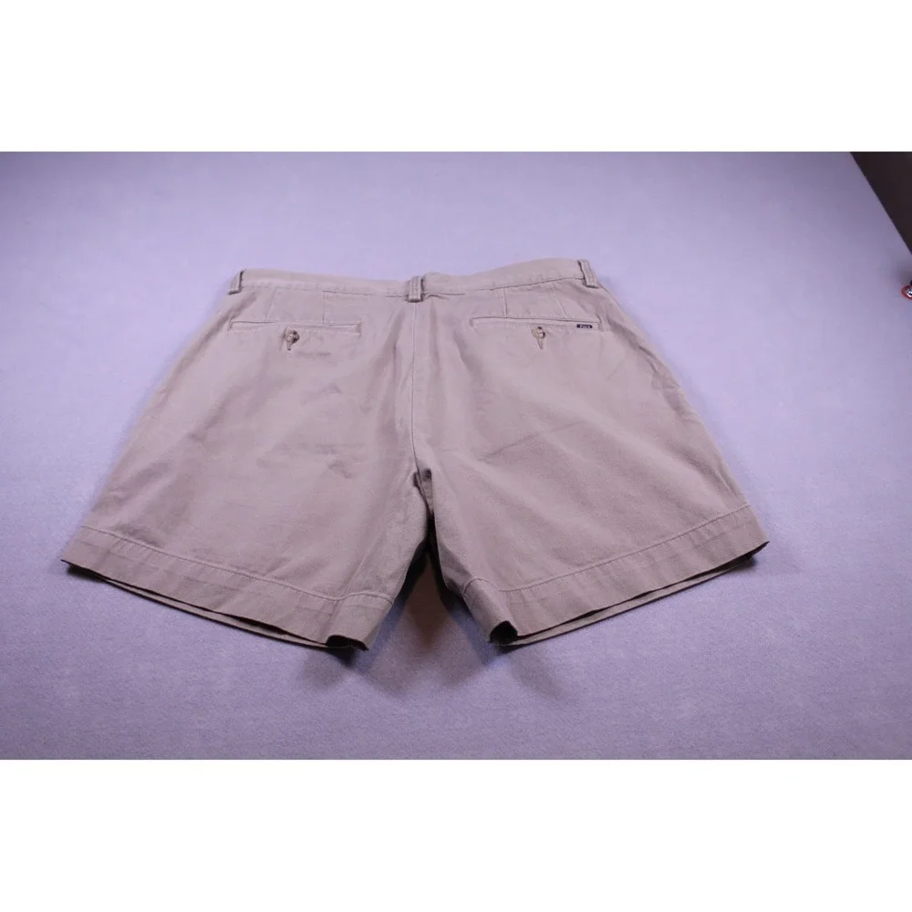 Polo Ralph Lauren Mens Chino Shorts Tan Khaki Cotton Flat Front Size 34